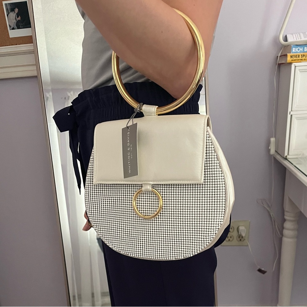 Whiting & Davis - White Purse, Interchangeable Straps